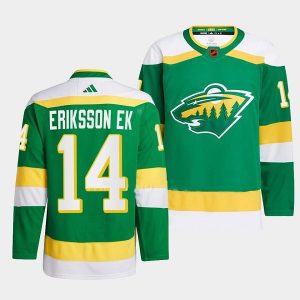 Gorgeous Minnesota Wild #14 Joel Eriksson Ek Men's adidas Reverse Retro 2.0 Authentic Player Jersey   Green to add to your hockey memorabilia collection