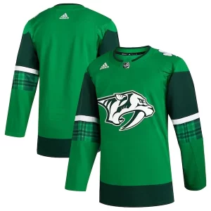 Gorgeous Nashville Predators adidas 2023 St. Patrick's Day Primegreen Authentic Jersey   Kelly Green to add to your hockey memorabilia collection