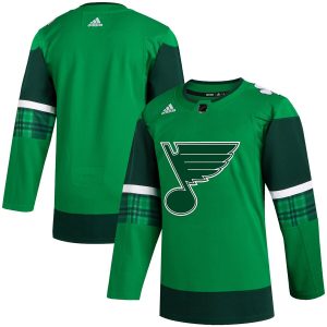 Gorgeous St. Louis Blues Blank Men's Adidas 2020 St. Patrick's Day Stitched NHL Jersey Green to show your team love