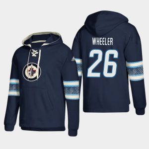 Gorgeous Winnipeg Jets #26 Blake Wheeler Blue adidas Lace Up Pullover Hoodie to stand out at the stadium