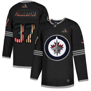 Gorgeous Winnipeg Jets #37 Connor Hellebuyck Adidas Men's Black USA Flag Limited NHL Jersey to add to your hockey memorabilia collection