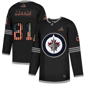 Gorgeous Winnipeg Jets #81 Kyle Connor Adidas Men's Black USA Flag Limited NHL Jersey to show your team love