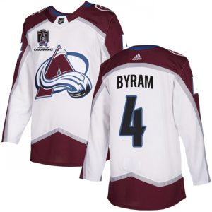 Impressive Adidas Avalanche #4 Bowen Byram White Youth 2022 Stanley Cup Champions Road Authentic Stitched NHL Jersey for a memorable sports moment