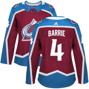 Impressive Adidas Avalanche #4 Tyson Barrie Burgundy Home Authentic Women's Stitched NHL Jersey for a memorable sports moment
