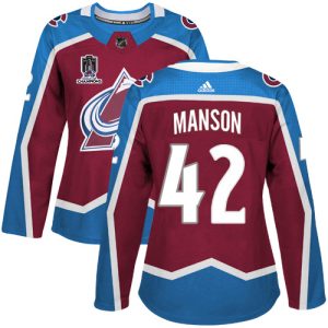 Impressive Adidas Avalanche #42 Josh Manson Burgundy Women's 2022 Stanley Cup Champions Burgundy Home Authentic Stitched NHL Jersey for die   hard Blackhawks fans