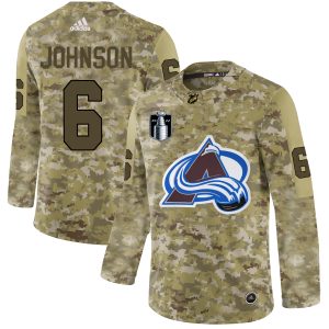 Impressive Adidas Avalanche #6 Erik Johnson Camo 2022 Stanley Cup Final Patch Authentic Stitched NHL Jersey to add to your hockey memorabilia collection
