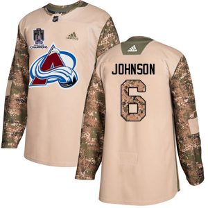 Impressive Adidas Avalanche #6 Erik Johnson Camo Authentic Youth 2022 Stanley Cup Champions Veterans Day Stitched NHL Jersey to add to your hockey memorabilia collection