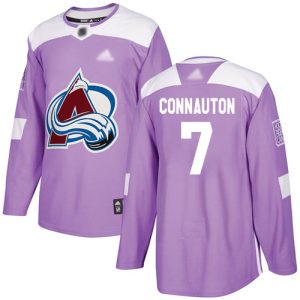 Impressive Adidas Avalanche #7 Kevin Connauton Purple Authentic Fights Cancer Stitched Youth NHL Jersey for a valuable hockey collectible
