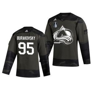 Impressive Adidas Avalanche #95 Andre Burakovsky Adidas 2022 Stanley Cup Final Patch Veterans Day Men's Authentic Practice NHL Jersey Camo for a memorable sports moment