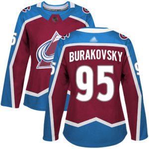 Impressive Adidas Avalanche #95 Andre Burakovsky Burgundy Home Authentic Women's Stitched NHL Jersey for a memorable sports moment