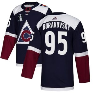 Impressive Adidas Avalanche #95 Andre Burakovsky Navy 2022 Stanley Cup Final Patch Alternate Authentic Stitched NHL Jersey for die   hard Blackhawks fans
