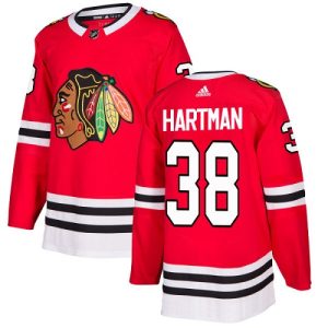 Impressive Adidas Blackhawks #38 Ryan Hartman Red Home Authentic Stitched Youth NHL Jersey for a valuable hockey collectible