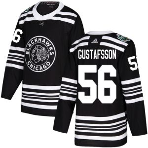 Impressive Adidas Blackhawks #56 Erik Gustafsson Black Authentic 2019 Winter Classic Stitched Youth NHL Jersey for die   hard Blackhawks fans