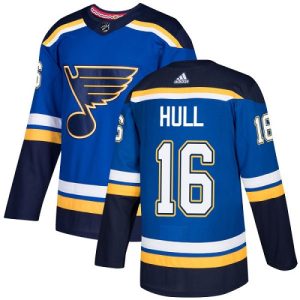 Impressive Adidas Blues #16 Brett Hull Blue Home Authentic Stitched Youth NHL Jersey for a valuable hockey collectible