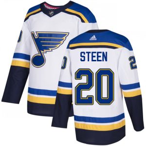 Impressive Adidas Blues #20 Alexander Steen White Road Authentic Stitched Youth NHL Jersey for an exciting hockey game