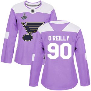 Impressive Adidas Blues #90 Ryan O'Reilly Purple Authentic Fights Cancer Stanley Cup Champions Women's Stitched NHL Jersey for true hockey enthusiasts