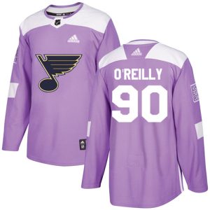Impressive Adidas Blues #90 Ryan O'Reilly Purple Authentic Fights Cancer Stitched Youth NHL Jersey for an exciting hockey game
