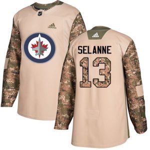 Impressive Adidas Jets #13 Teemu Selanne Camo Authentic 2017 Veterans Day Stitched Youth NHL Jersey to stand out at the stadium