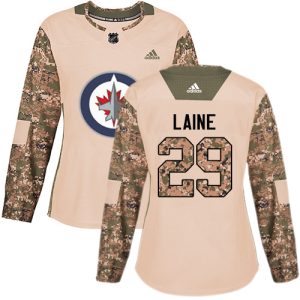 Impressive Adidas Jets #29 Patrik Laine Camo Authentic 2017 Veterans Day Women's Stitched NHL Jersey for die   hard Blackhawks fans