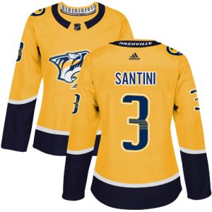 Impressive Adidas Predators #3 Steven Santini Yellow Home Authentic Women's Stitched NHL Jersey to support your favorite players