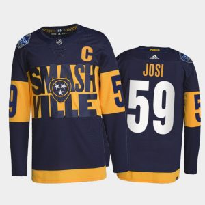 Impressive Adidas Predators #59 Roman Josi Men's 2022 Stadium Series Authentic NHL Jersey   Navy to support your favorite players