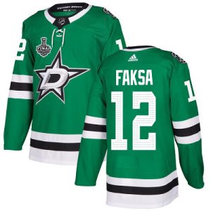 Impressive Adidas Stars #12 Radek Faksa Green Home Authentic 2020 Stanley Cup Final Stitched NHL Jersey to support your favorite players