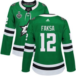 Impressive Adidas Stars #12 Radek Faksa Green Home Authentic Women's 2020 Stanley Cup Final Stitched NHL Jersey to show your team love