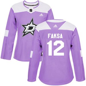 Impressive Adidas Stars #12 Radek Faksa Purple Authentic Fights Cancer Women's Stitched NHL Jersey to support your favorite players