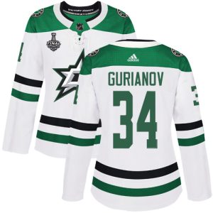 Impressive Adidas Stars #34 Denis Gurianov White Road Authentic Women's 2020 Stanley Cup Final Stitched NHL Jersey to stand out at the stadium