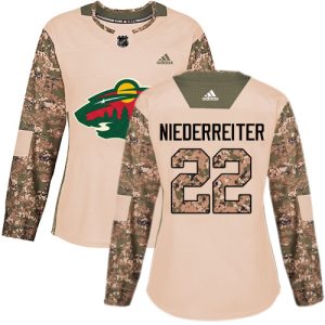 Impressive Adidas Wild #22 Nino Niederreiter Camo Authentic 2017 Veterans Day Women's Stitched NHL Jersey to stand out at the stadium