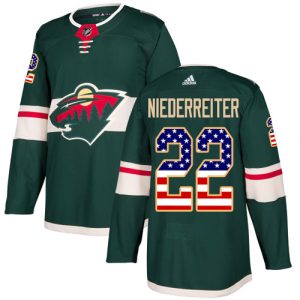 Impressive Adidas Wild #22 Nino Niederreiter Green Home Authentic USA Flag Stitched Youth NHL Jersey for die   hard Blackhawks fans