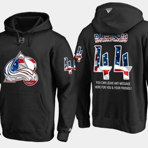 Impressive Avalanche #44 Mark Barberio NHL Banner Wave Usa Flag Black Hoodie for an exciting hockey game