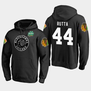 Impressive Blackhawks #44 Jan Rutta Black 2018 Winter Classic Primary Logo Pullover Hoodie to support your favorite players