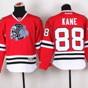 Impressive Blackhawks #88 Patrick Kane Red(White Skull) Stitched Youth NHL Jersey to show your team love