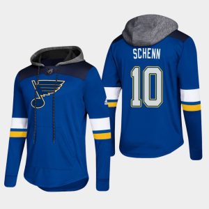 Impressive Blues #10 Brayden Schenn Blue 2018 Pullover Platinum Hoodie to add to your hockey memorabilia collection