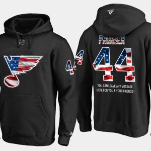 Impressive Blues #44 Chris Pronger NHL Banner Wave Usa Flag Black Hoodie for an exciting hockey game