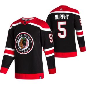 Impressive Chicago Blackhawks #5 Connor Murphy Black Men's Adidas 2020 21 Reverse Retro Alternate NHL Jersey to stand out at the stadium