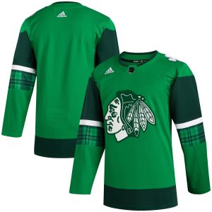 Impressive Chicago Blackhawks Blank Men's Adidas 2020 St. Patrick's Day Stitched NHL Jersey Green.jpg to add to your hockey memorabilia collection