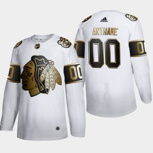 Impressive Chicago Blackhawks Custom Men's Adidas White Golden Edition Limited Stitched NHL Jersey for die   hard Blackhawks fans
