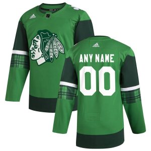 Impressive Chicago Blackhawks Men's Adidas 2020 St. Patrick's Day Custom Stitched NHL Jersey Green to support your favorite players