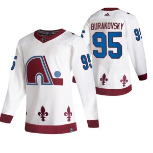 Impressive Colorado Avalanche #95 Andre Burakovsky White Men's Adidas 2020 21 Reverse Retro Alternate NHL Jersey for an exciting hockey game
