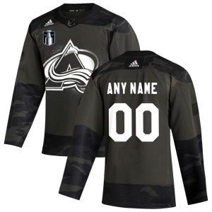 Impressive Colorado Avalanche Adidas 2022 Stanley Cup Final Veterans Day Authentic Custom Practice NHL Jersey Camo for a valuable hockey collectible