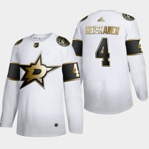 Impressive Dallas Stars #4 Miro Heiskanen Men's Adidas White Golden Edition Limited Stitched NHL Jersey to support your favorite players