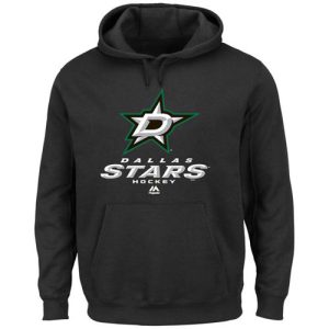 Impressive Dallas Stars Majestic Critical Victory VIII Pullover Hoodie Black for die   hard Blackhawks fans