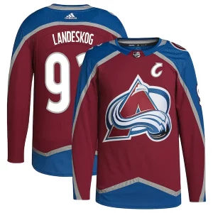 Impressive Gabriel Landeskog Colorado Avalanche adidas Primegreen Authentic Player Jersey   Burgundy/Navy for top   notch game   day wear