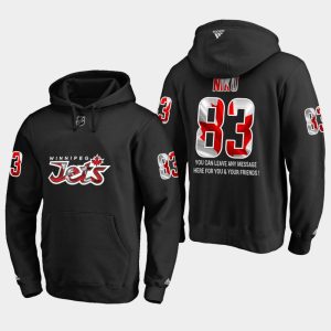 Impressive Jets #83 Sami Niku NHL Banner Wave Usa Flag Black Hoodie for an exciting hockey game