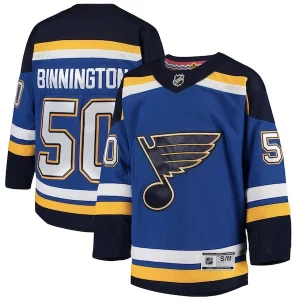 Impressive Jordan Binnington St. Louis Blues Youth Home Premier Player Jersey   Blue for a valuable hockey collectible