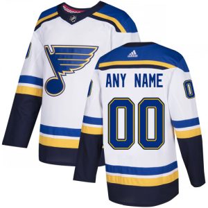 Impressive Men's Adidas Blues Personalized Authentic White Road NHL Jersey for true hockey enthusiasts