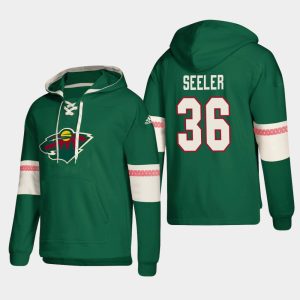 Impressive Minnesota Wild #36 Nick Seeler Green adidas Lace Up Pullover Hoodie for true hockey enthusiasts