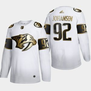 Impressive Nashville Predators #92 Ryan Johansen Men's Adidas White Golden Edition Limited Stitched NHL Jersey for an exciting hockey game